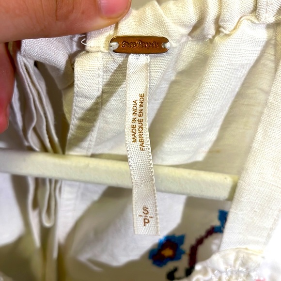 Free People Cream Embroidered Crop Top - Picture 5 of 6